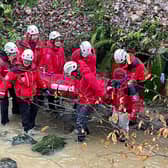 The man had slipped and fallen into the edge of a stream. (Photo: Cleveland Mountain Rescue Team)