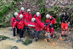 The man had slipped and fallen into the edge of a stream. (Photo: Cleveland Mountain Rescue Team)