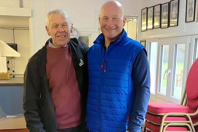There was Dukes Park Over-60s singles final success for North Cliff’s Alan Landers, right, against Geoff Oldham, left.