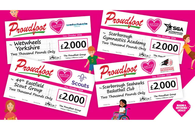 Proudfoot's charity donates £8,000 to young people's projects in Scarborough