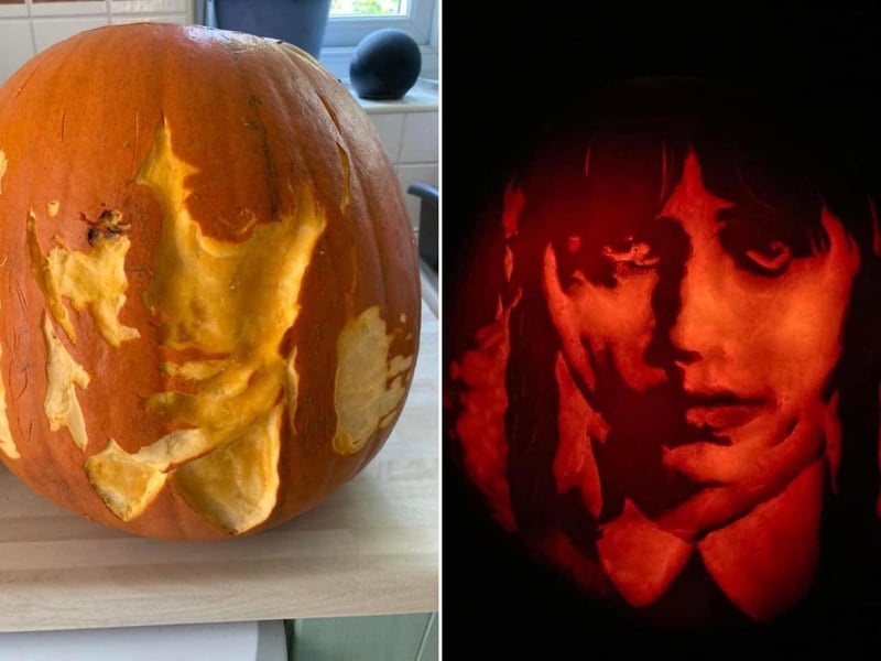 Laura May Anderson of Whitby submitted this amazingly detailed Wednesday Addams pumpkin.