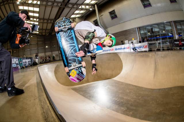 Young Scarborough skateboarder Lorenzo Ferrari aims high in UK Independent Vert Series Photo by Garry Jones