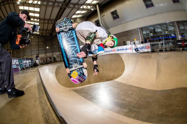 Young Scarborough skateboarder Lorenzo Ferrari aims high in UK Independent Vert Series                   Photo by Garry Jones