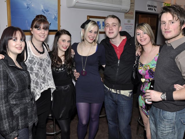 Lauren, Cath, Holly, Sophie, Craig, Kelly and Eddie.