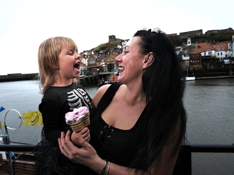 Having a fun family day at the seaside.