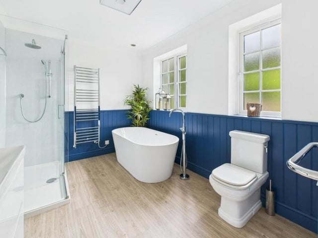 One of two stylish bathrooms.
