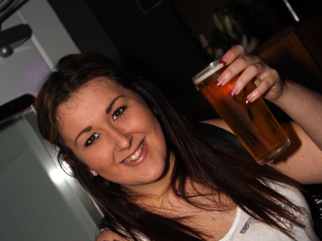 Carla enjoying a cheeky drink in Blue Lounge