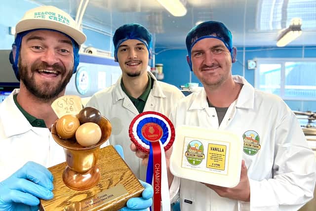 Beacon Farm staff with their Great Yorkshire Show trophies. Photo submitted