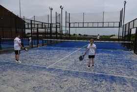 Junior players try out the new Padel courts at Scarborough Rugby Club. PHOTO BY PAUL TAIT