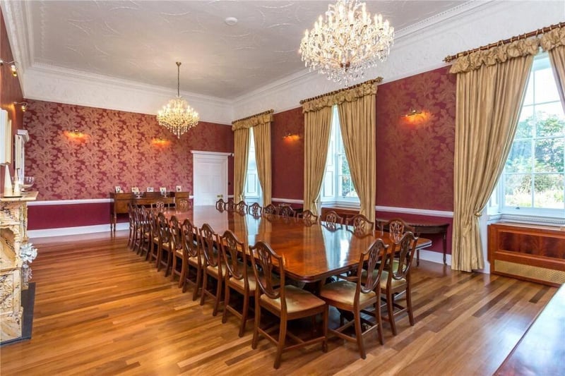 The dining room is more akin to a banqueting hall, given its size and magnificence.