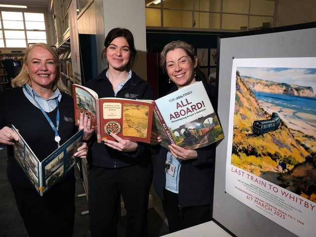 Library staff Dee Antonescu, Louise Hollingsworth and Sarah Cockburn