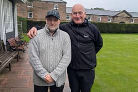 Alan Landers, right, beat Gary Thornton, left, 21-13 In the Over-60s Winter Merit final at Westgate.