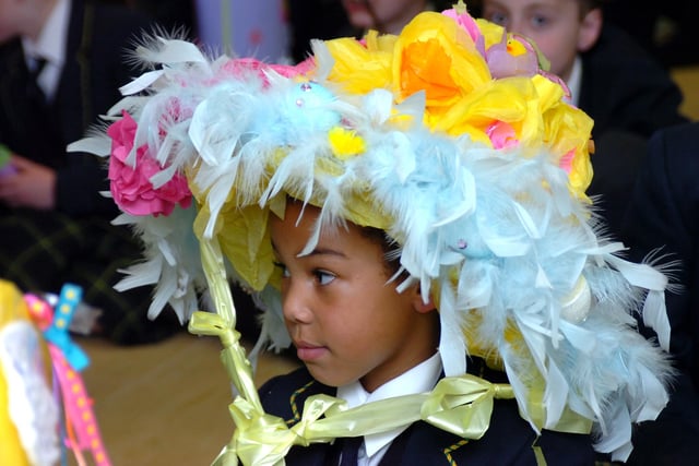 Annabel Bennett, aged seven, one of Hill House School's Easter bonnet competition winners in 2009