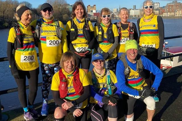 The Scarborough AC team at the Tyne Bridge to Boundaries Ultra event.