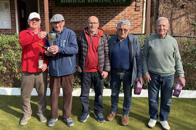 Peter Hodgson and Barrie Watson win the Borough BC Club Doubles.