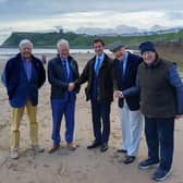 Roberto Weeden-Sanz (centre) with Sons of Neptune, from left: Bryan Dew, Freddie Drabble, Cecil Ridley and Charles White.
