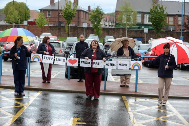 An important message at Sunderland Royal Hospital.