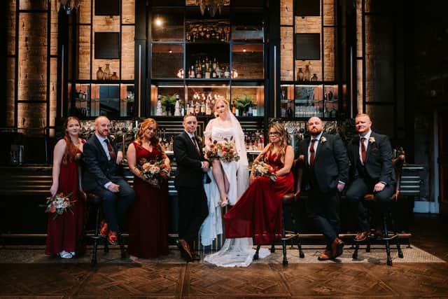 Bride and groom celebrate their big day. Image: J Photography