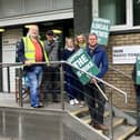 Strike action outside BBC Radio York.