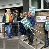Strike action outside BBC Radio York.