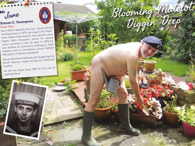 Steven C. Thompson is pictured here 'digging deep' as Mr June.