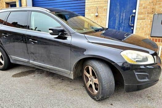 The car was described as having a very bald tyre