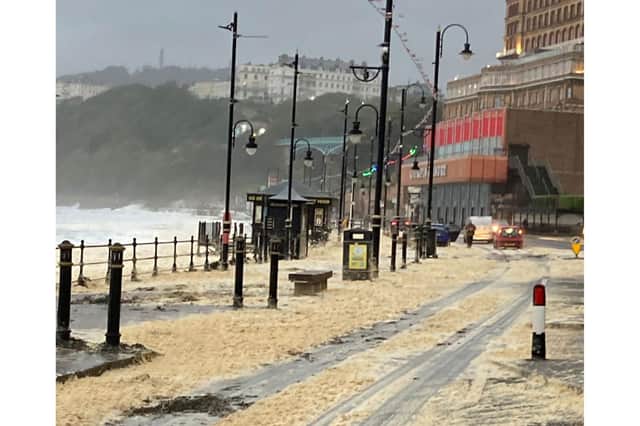 The scene on The Foreshore at Scarborough this morning. Photo: North Yorkshire Local Resilience Forum.
