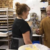 King Charles III during a visit to Talbot Yard Food Court in Yorkersgate, Malton, North Yorkshire to meet food and drink producers with shops and to hear more about their locally produced goods.James Glossop/PA Wire