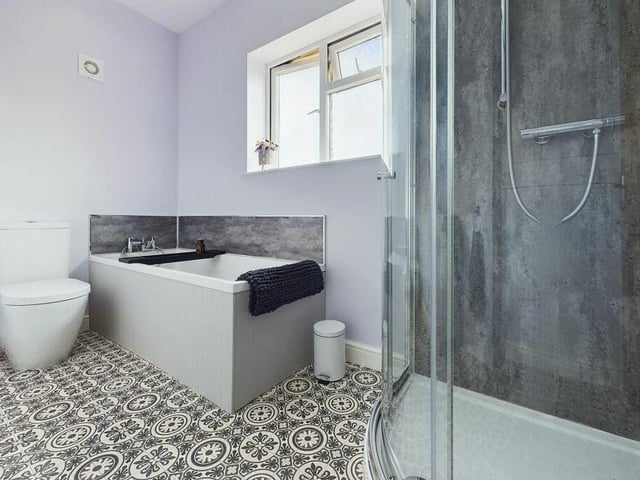 A stylish family bathroom.