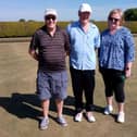 From left, the Seamer Bowling Club Team of Three winners are Peter Rawson, Derek Everson and Gail Hyland