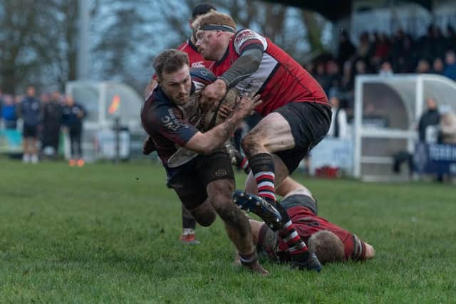 The in-form Drew Govier scored the winning try for Scarborough RUFC at Malton & Norton. Photo by Andy Standing