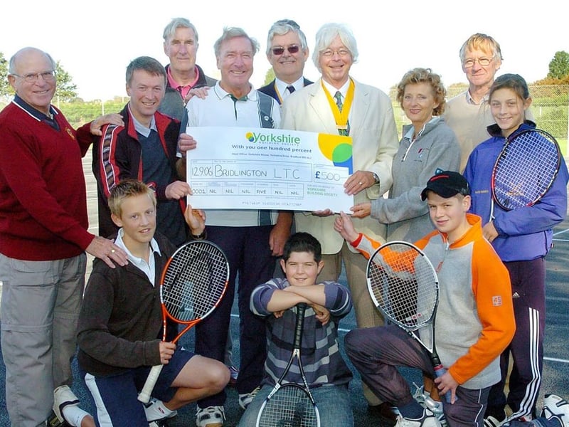 Bridlington Tennis Club gets a welcome boost from the town council and Rotary Club in 2006. (PA0640-26b)