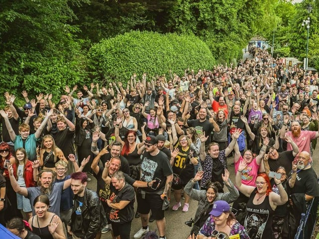Excited fans ready for the gig!