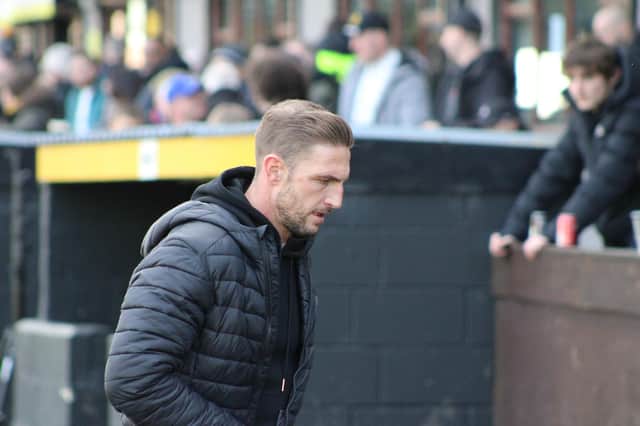 Whitby Town boss Gary Liddle was disappointed with his team after their 1-0 loss at Prescot. Photo by Owen Cox