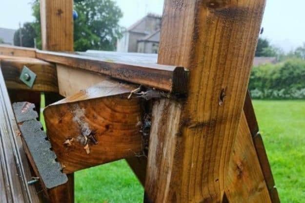 Photo of the damage at Kirkbymoorside Play Park.