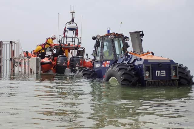 Flamborough RNLI brought three people to safety following the incident - Image: Flamborough RNLI