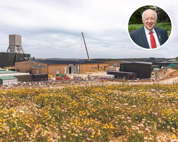 Anglo American's Woodsmith Mine at Sneaton with North Yorkshire Council leader Carl Les pictured, inset.