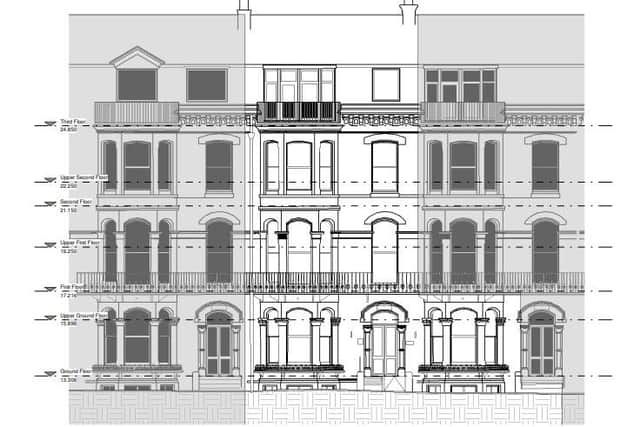The Mayfair residential elevations.