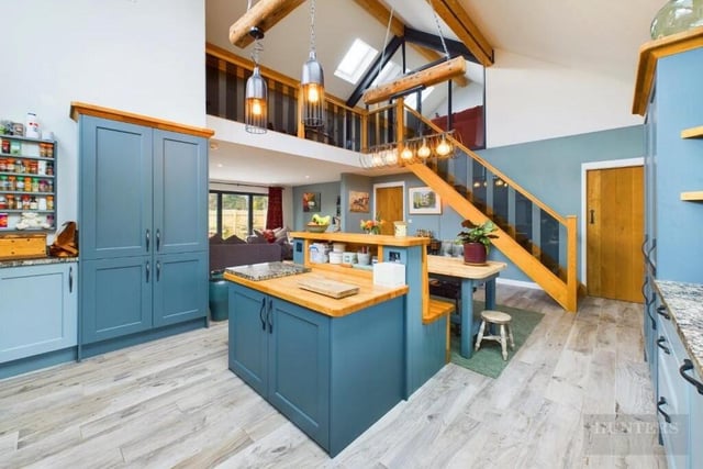 The open plan interior with gallery landing.