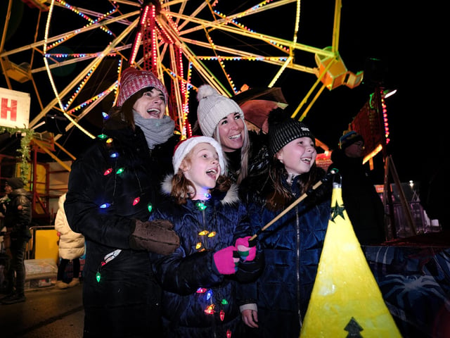 The Animated Objects Theatre Company's lantern parade made its way through the Sparkle.