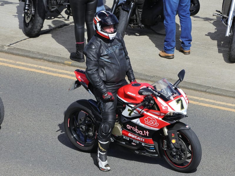 One of the thousands of riders who took part in the memorial ride.