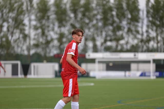 Billy Marshall opened the scoring on his Brid debut. Photo by EC media