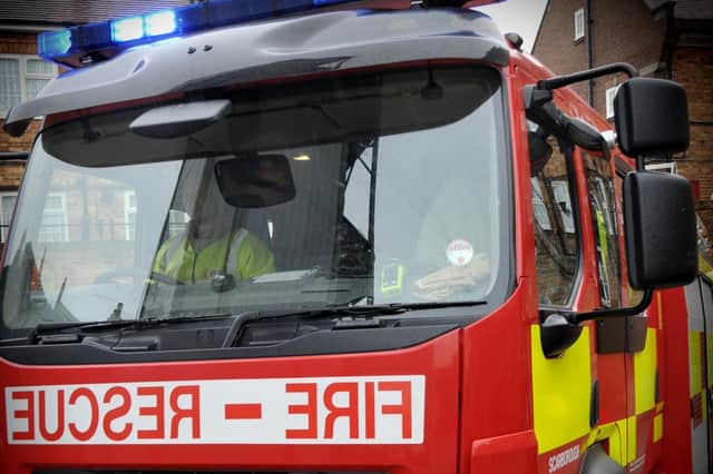 Fire crews responded to the blaze which happened in a field on Cayton Low Road