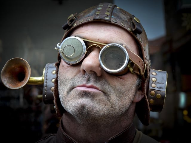 Steampunk John Birley, from Leeds. Photo by Andrew Higgins.