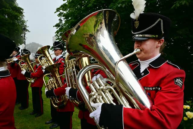 Musicians from Haukerød Skolekorps from Sandefjord performing