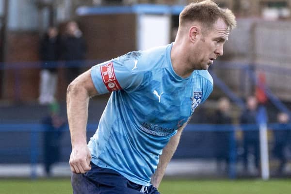 James Walshaw in playing action in his spell as an Ossett United player. Picture Scott Merrylees