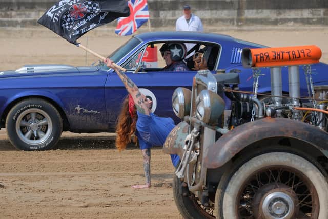 An array of vintage vehicles will race in pairs along a 200-yard course along the beach. Photo: Richard Ponter