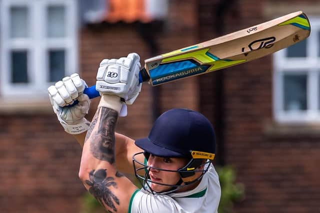 Batsman Alfie Jacobs was on top form in Whitby CC's cup semi-final win in midweek. PHOTO BY BRIAN MURFIELD