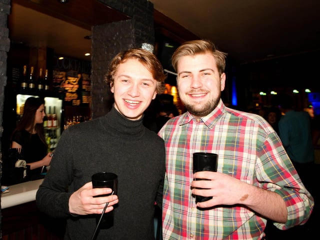 Willem & Tom catch up for a drink in Blue Lounge.
