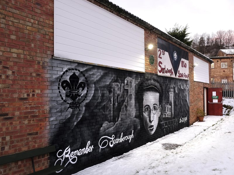 The honorary mural now adorns the wall of the Scout Hut.